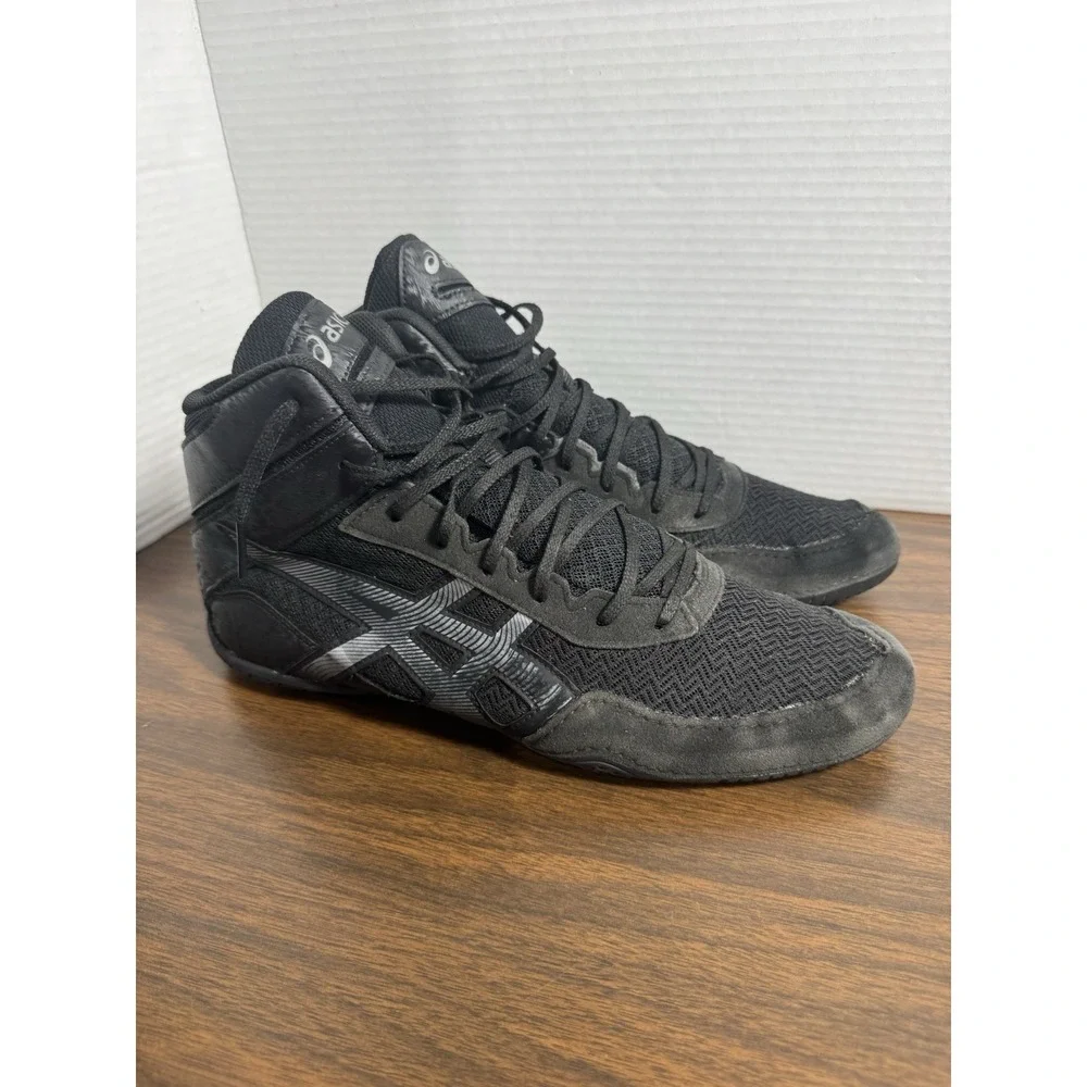 Asics Matcontrol 3 Wrestling Shoes Black Silver Lightweight Flexible Mens 10.5